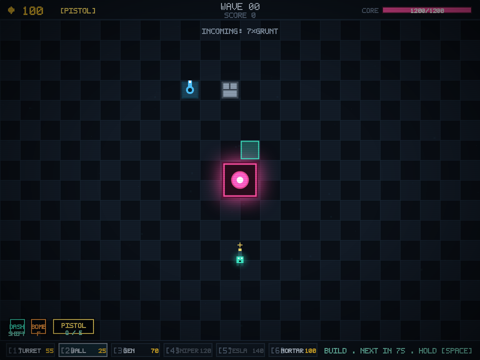SCRAP & GUN combat with enemies advancing on the core