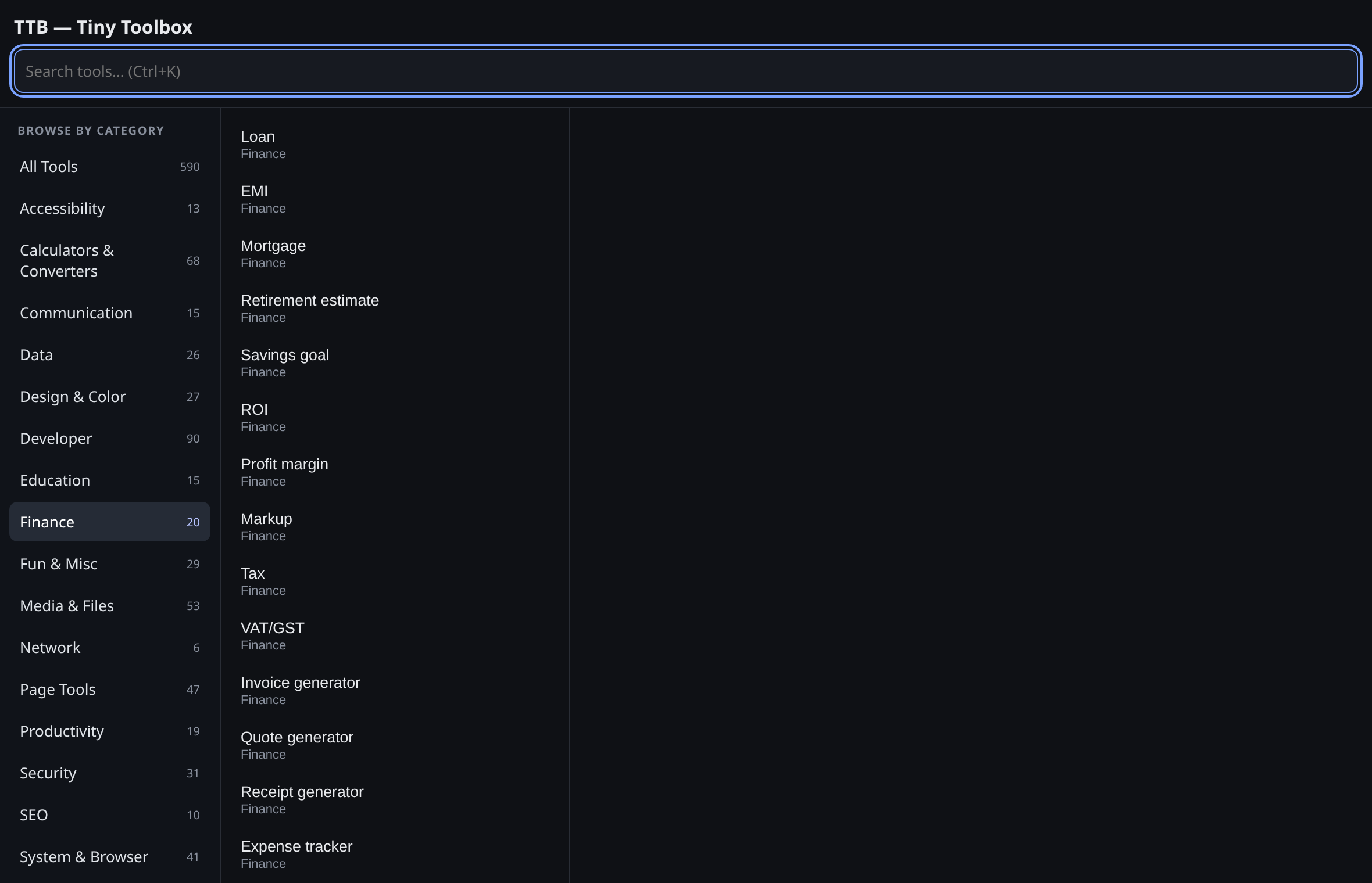 A single TTB category with its tool count and list