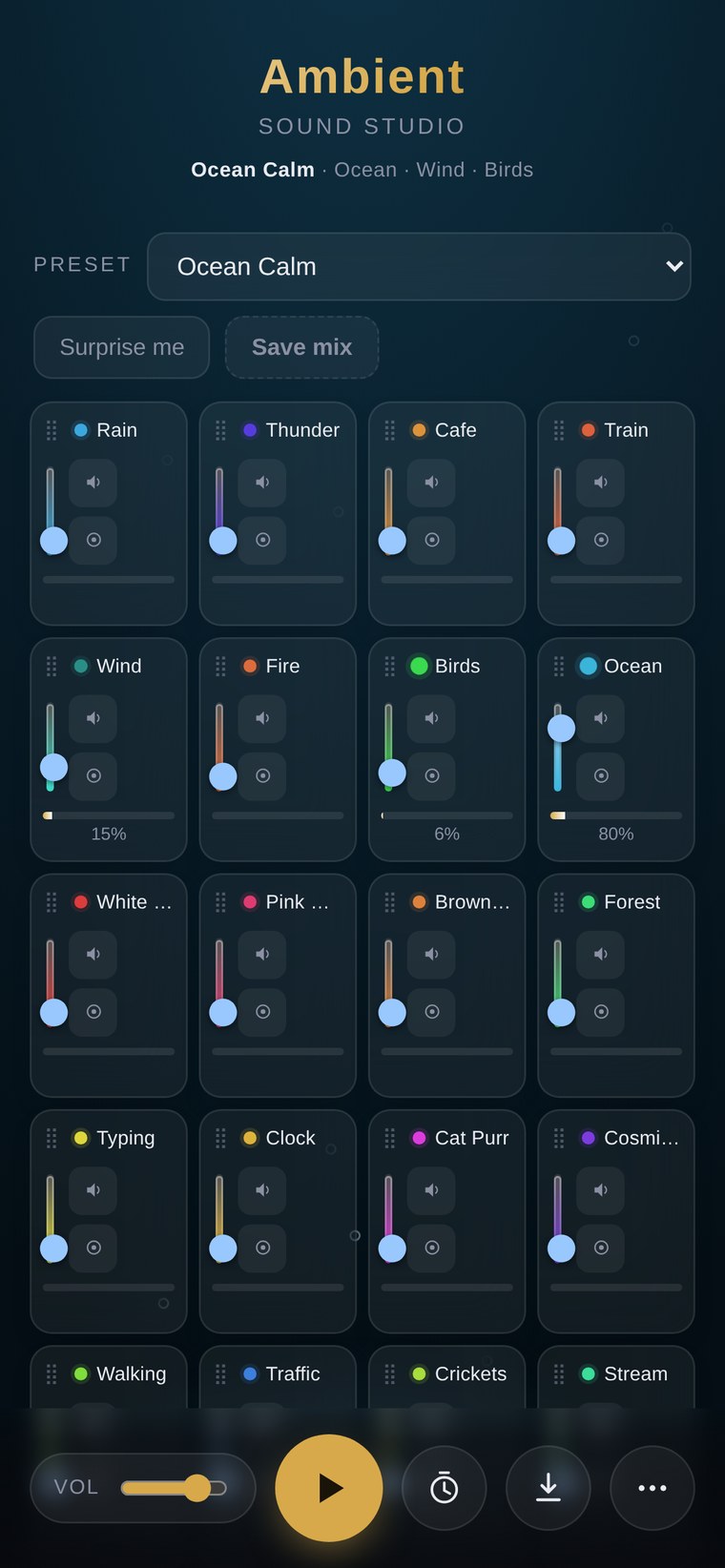 Ambient Sound Studio on a phone
